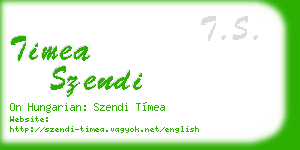 timea szendi business card